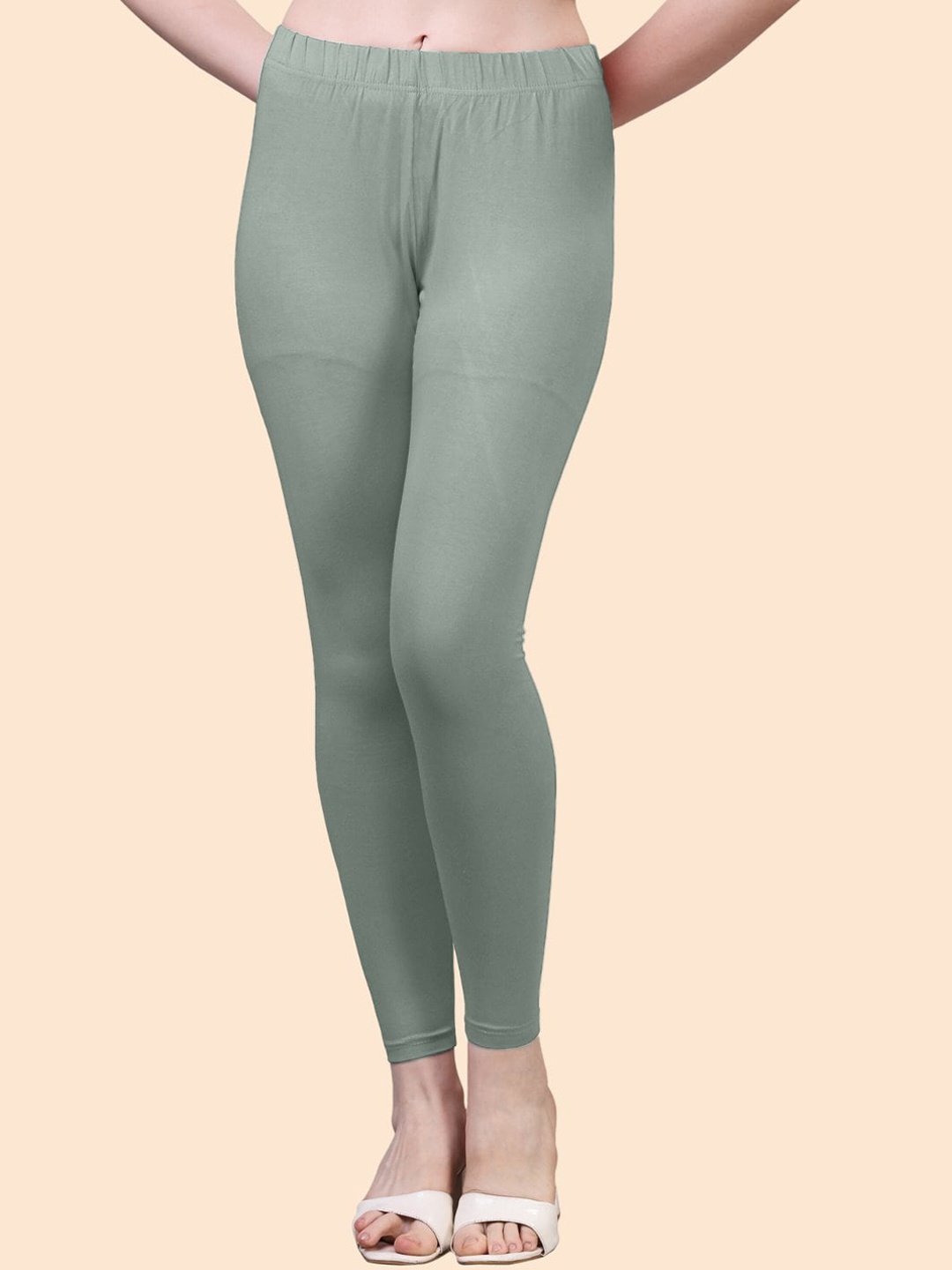 

HERE&NOW Cotton Ankle Length Leggings, Grey