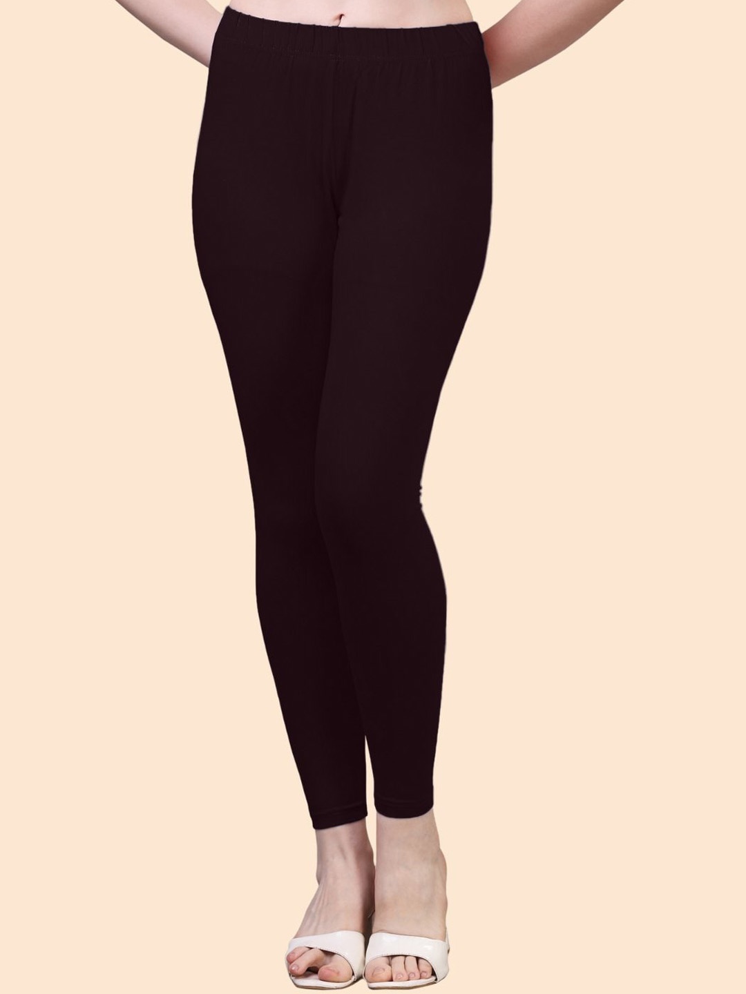 

HERE&NOW Cotton Ankle Length Leggings, Black