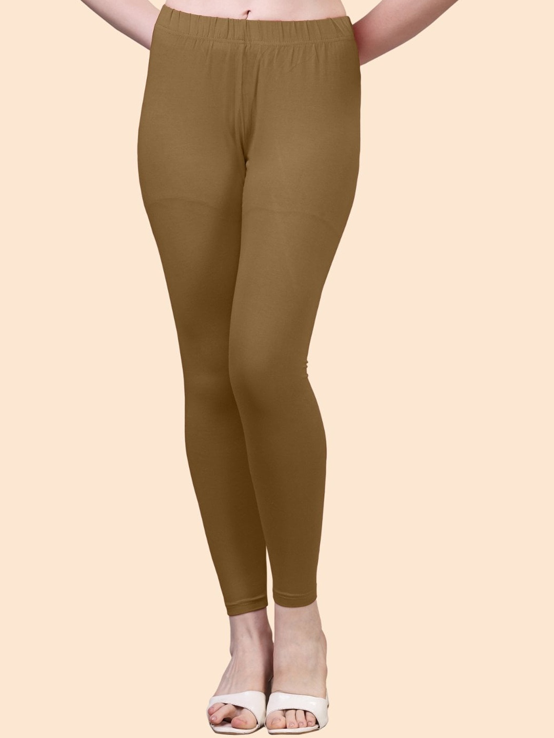 

HERE&NOW Cotton Ankle Length Leggings, Mustard