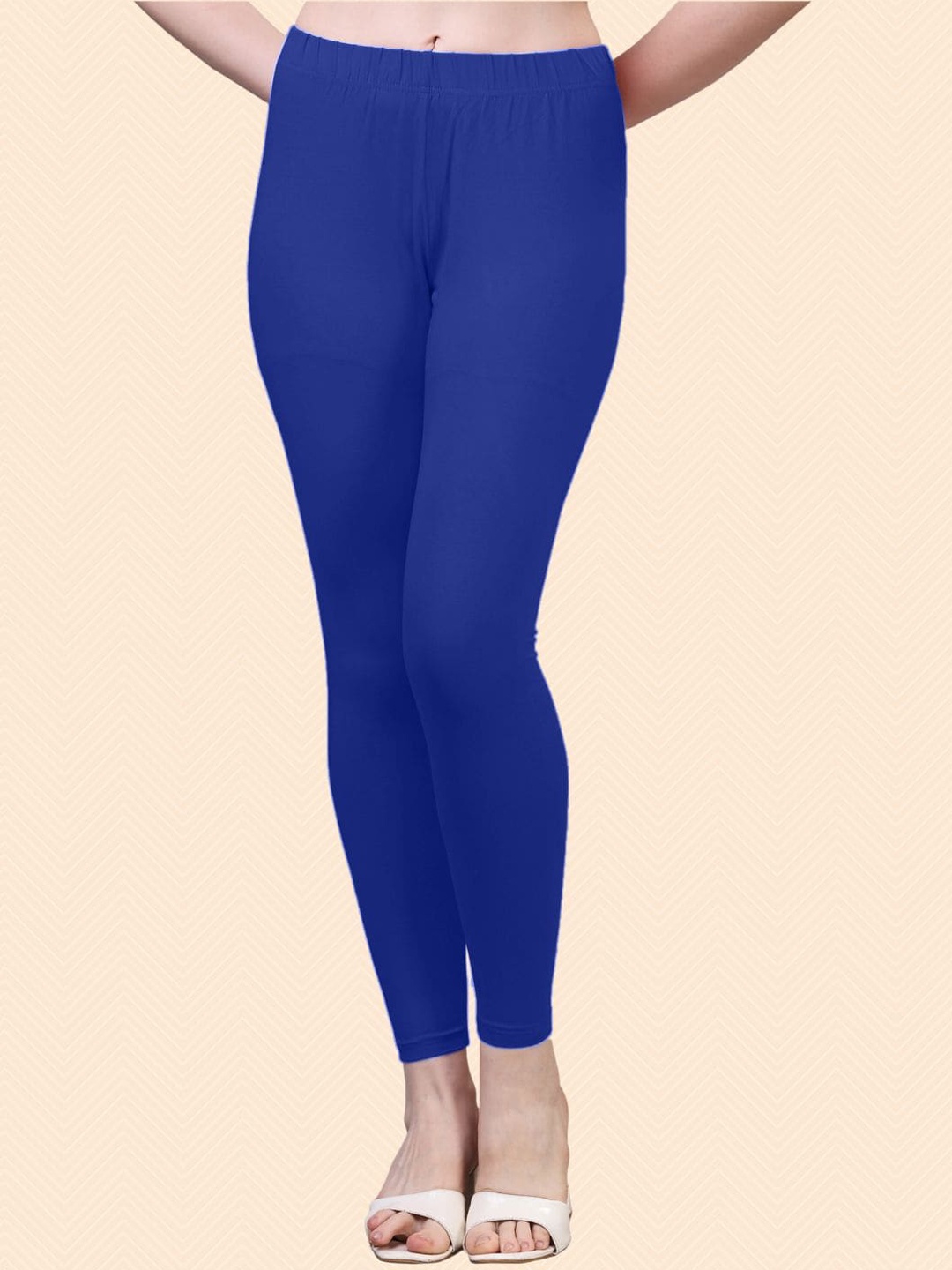 

HERE&NOW Cotton Ankle Length Leggings, Blue