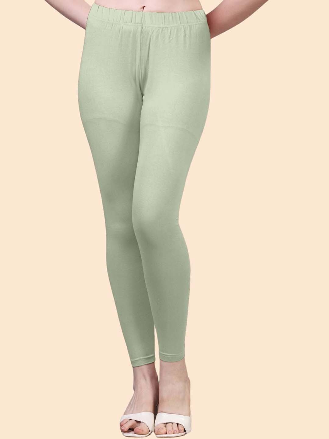 

HERE&NOW Cotton Ankle Length Leggings, Green