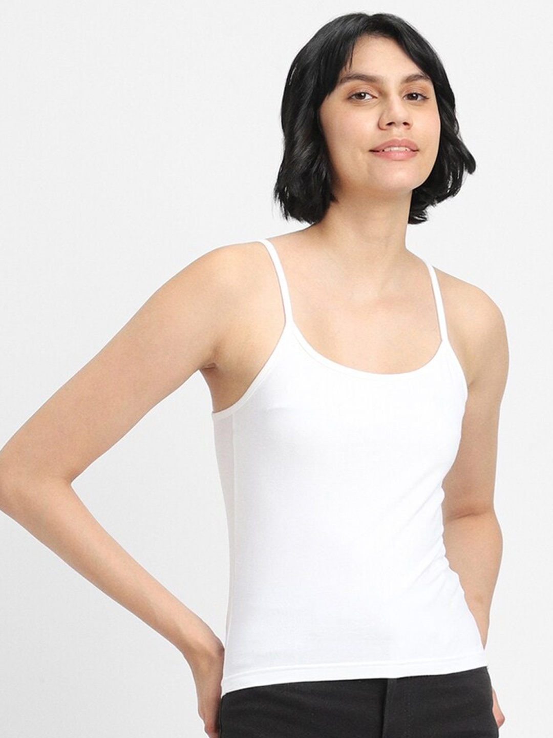 

FOREVER 21 Shoulder Straps Camisole, White