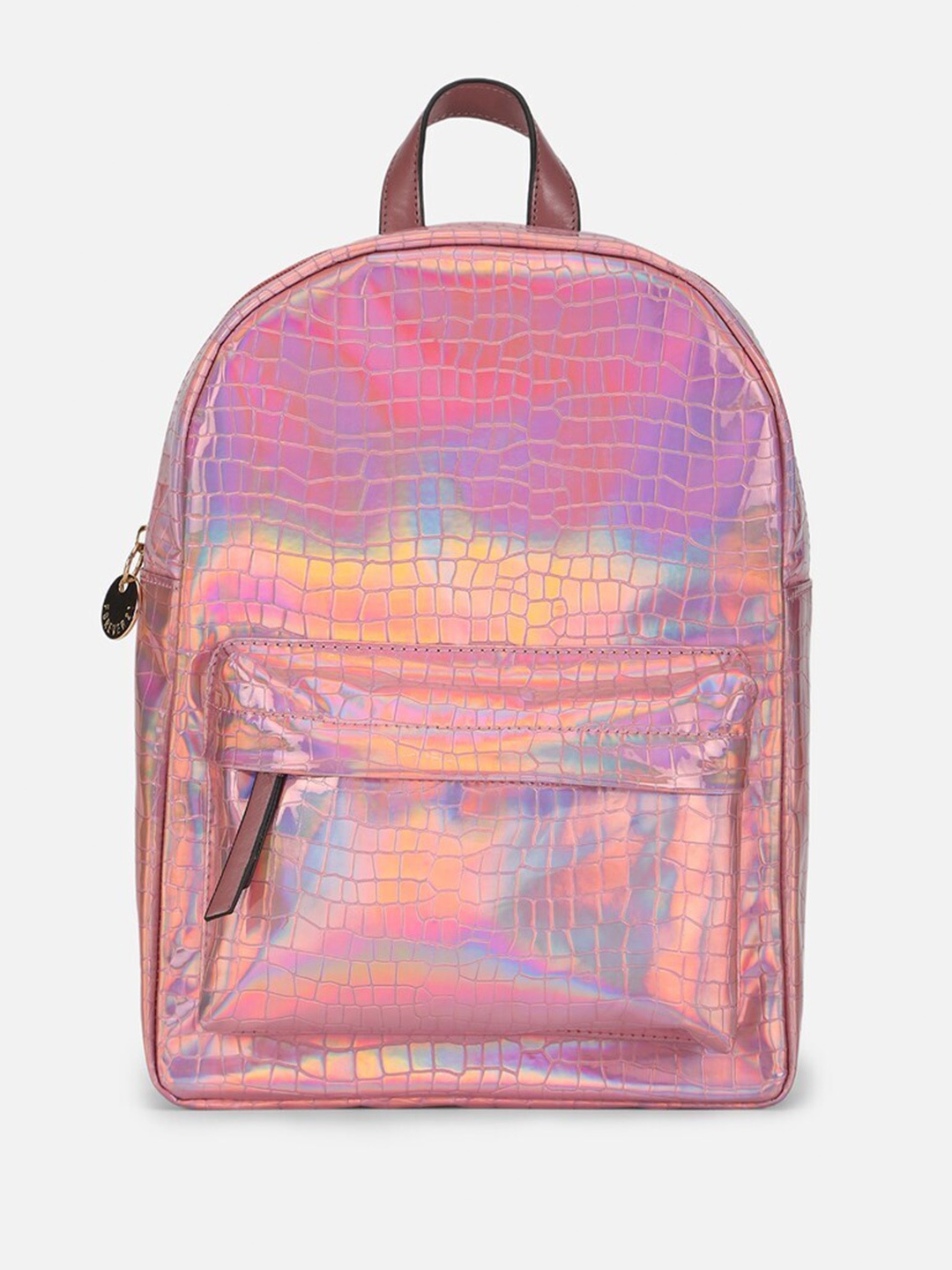 

FOREVER 21 Women Textured Non-Padded Ergonomic Backpack, Pink