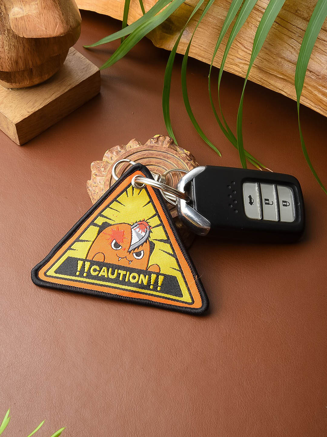 

COMICSENSE Chainsaw Man Anime Inspired Chainsaw Devil Double Sided Woven Key chain, Yellow