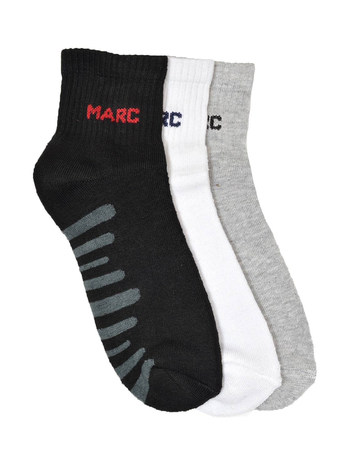 

MARC Men Set Of 3 Ankle-Length Socks, Black