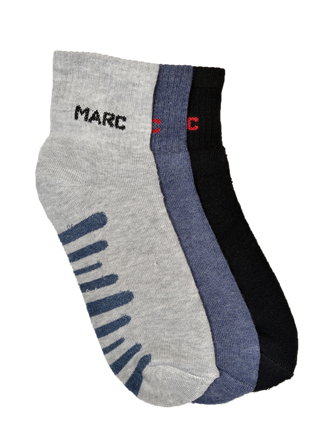 

MARC Men Set Of 3 Ankle-Length Socks, Black