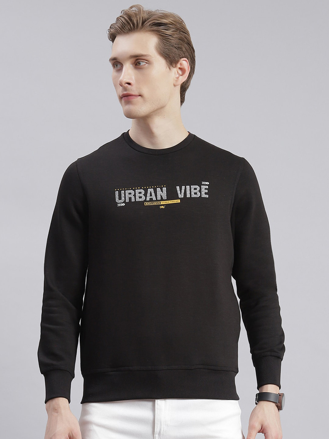

Monte Carlo Printed Cotton Pullover Sweatshirt, Black