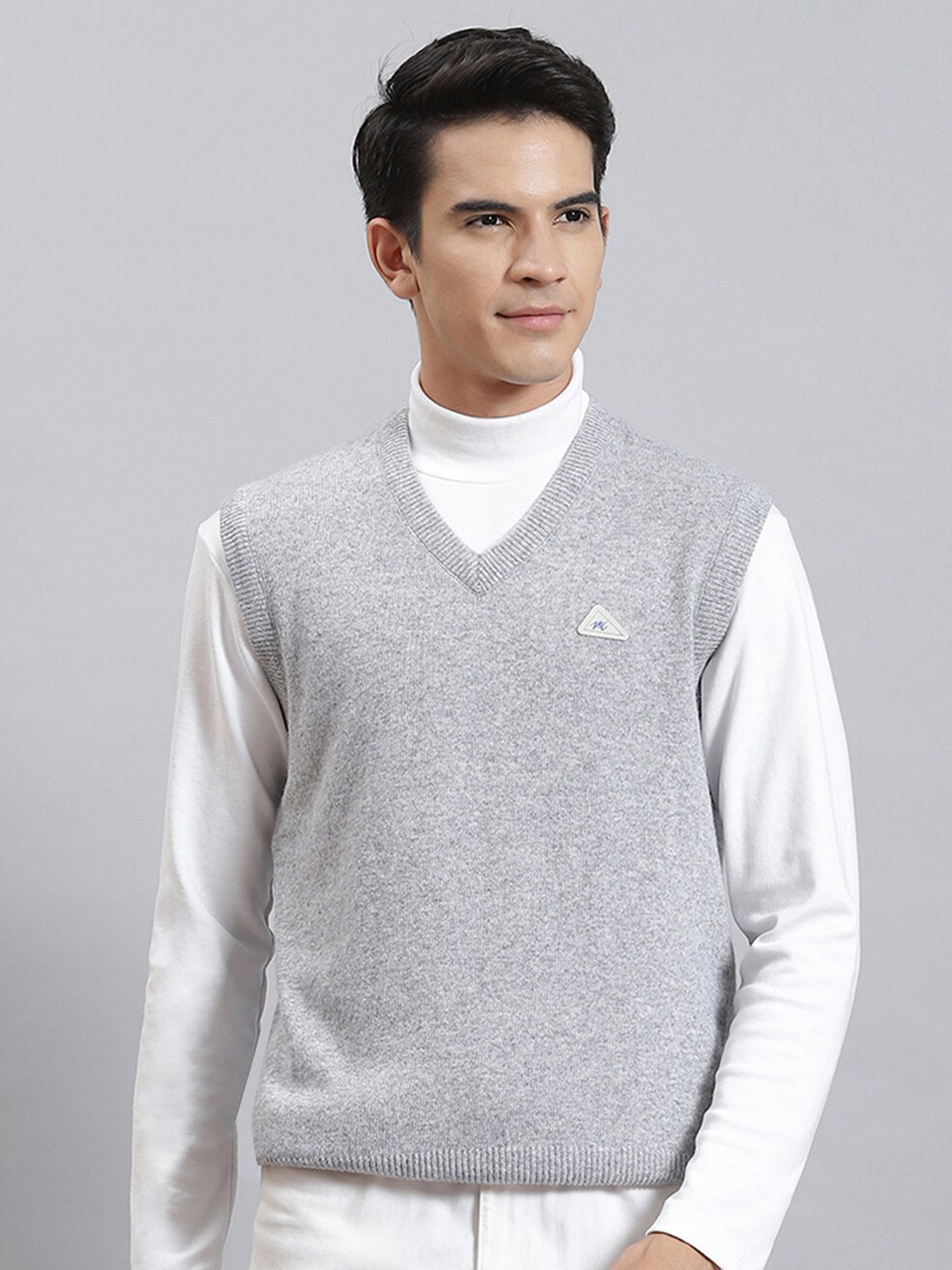 

Monte Carlo Woollen Sweater Vest, Grey melange