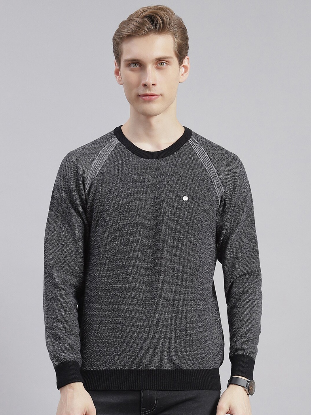 

Monte Carlo Round Neck Pullover Sweater, Black