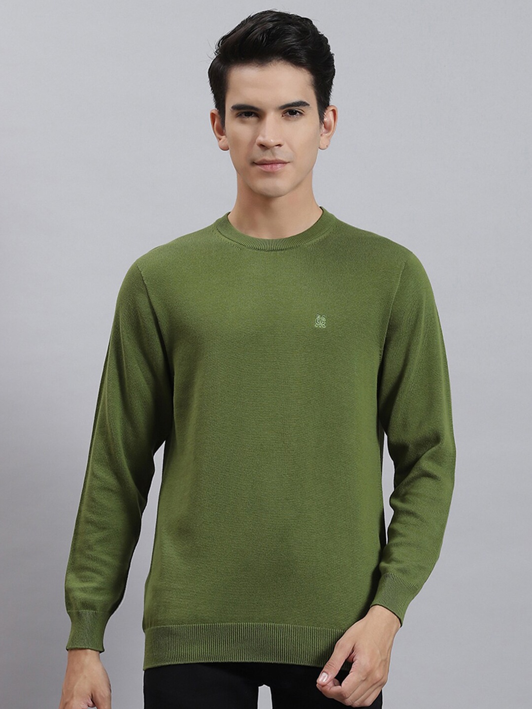 

Monte Carlo Round Neck Cotton Pullover, Olive