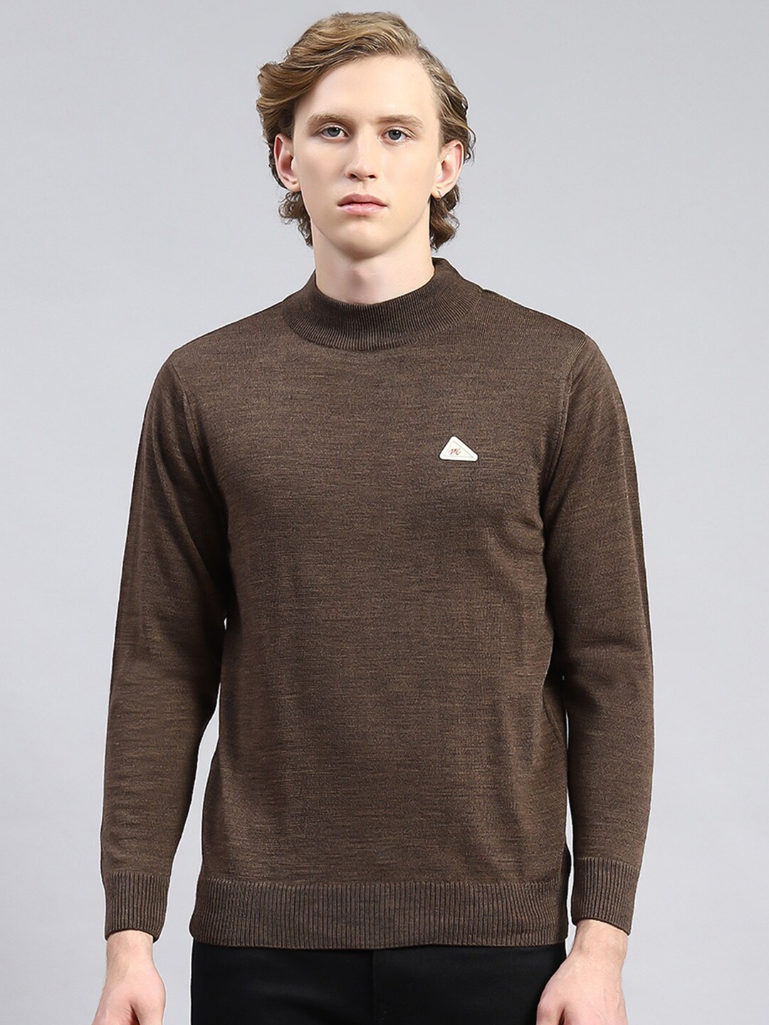 

Monte Carlo High Neck Woollen Pullover, Brown