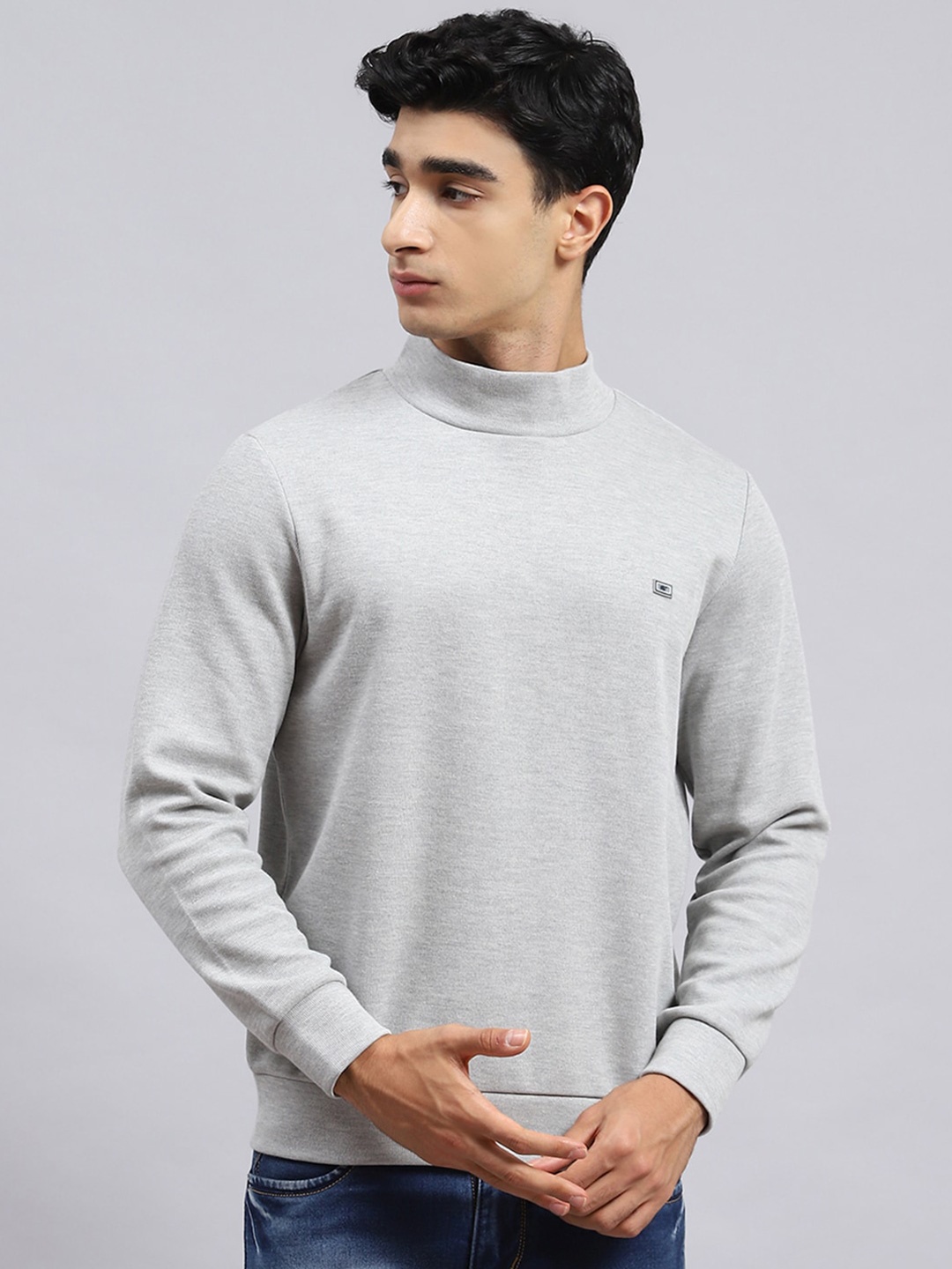 

Monte Carlo High Neck Pullover Sweatshirt, Grey