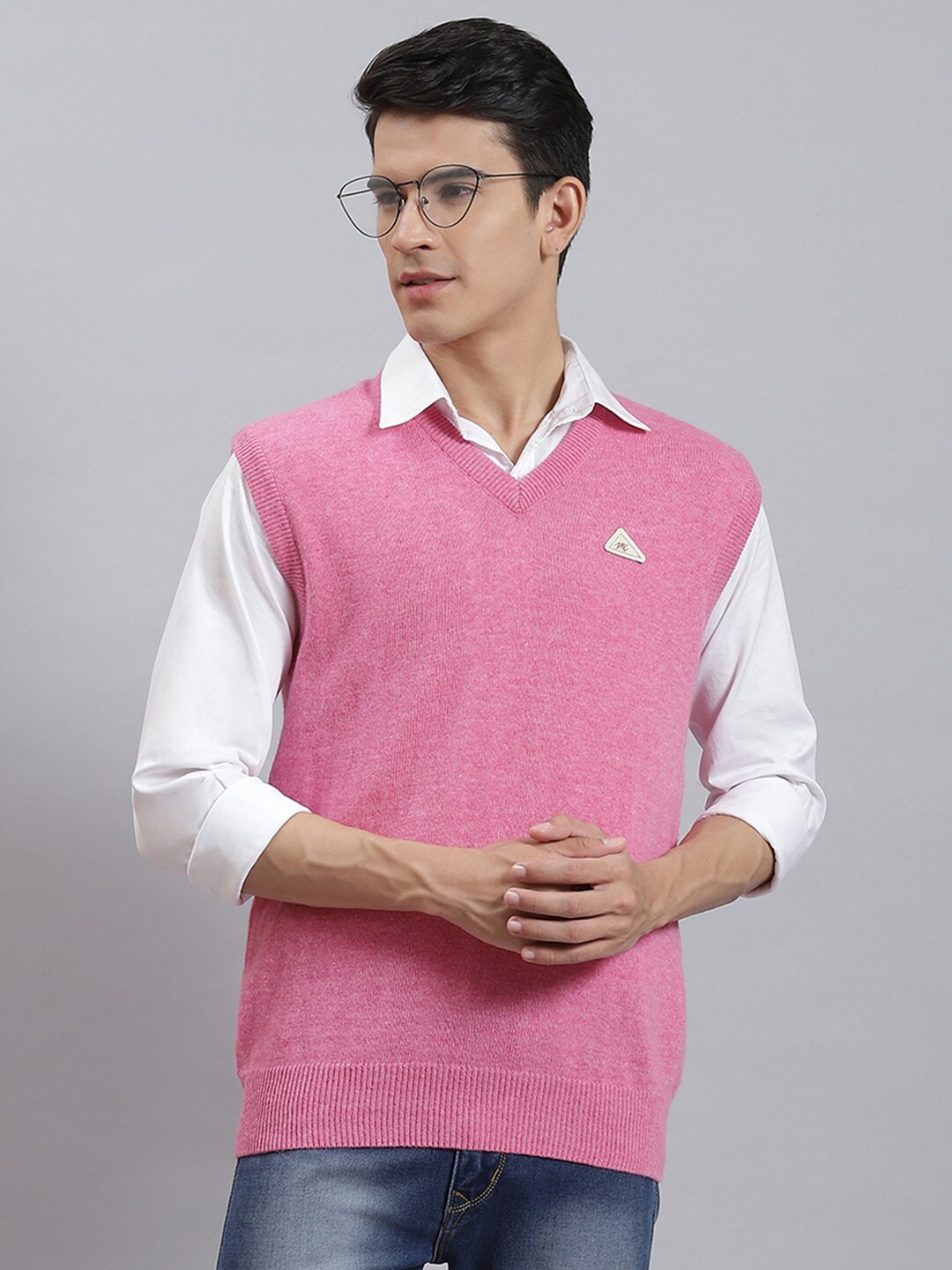 

Monte Carlo V-Neck Woollen Sweater Vest, Pink