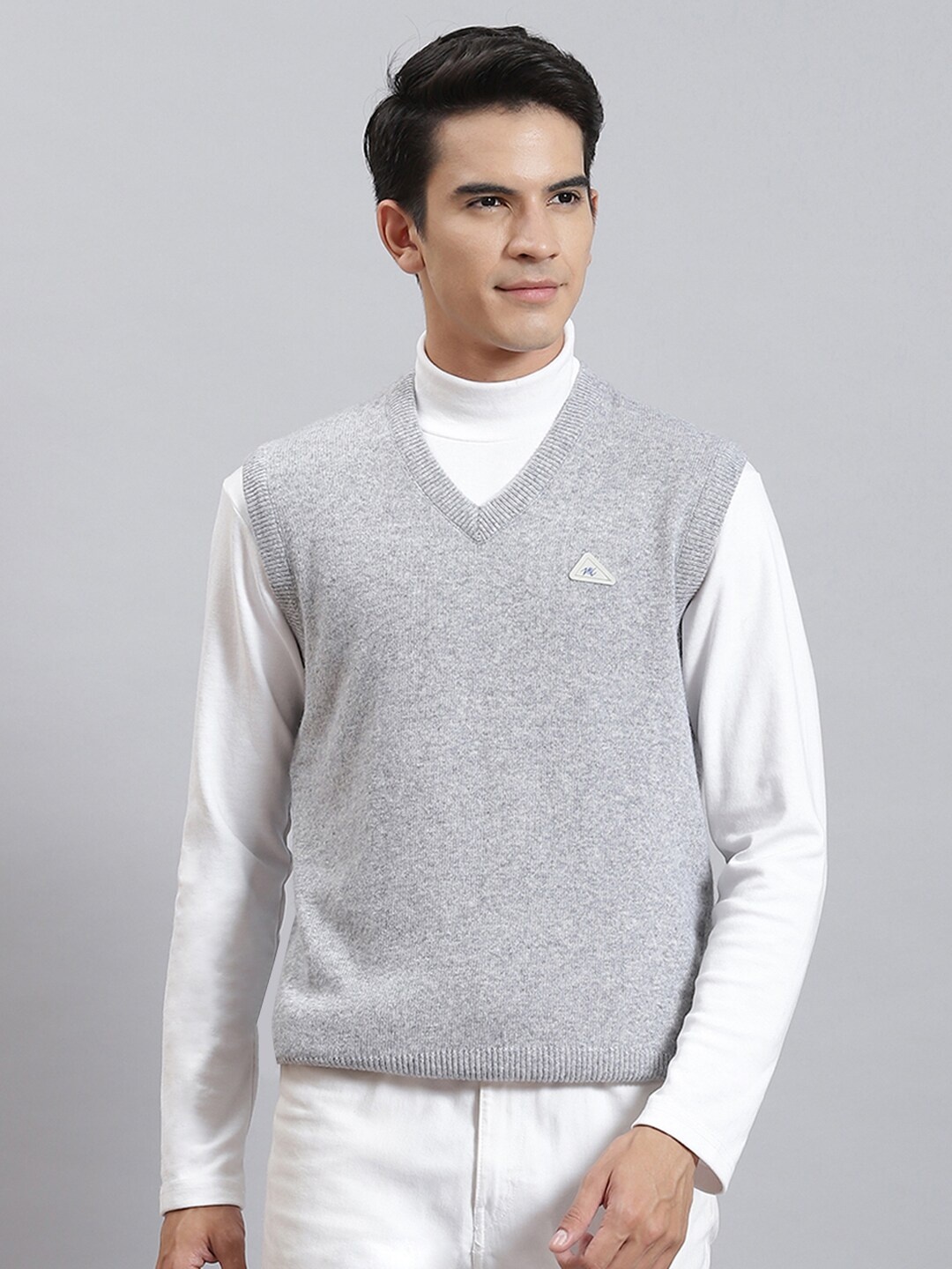 

Monte Carlo Woollen Sweater Vest, Grey melange