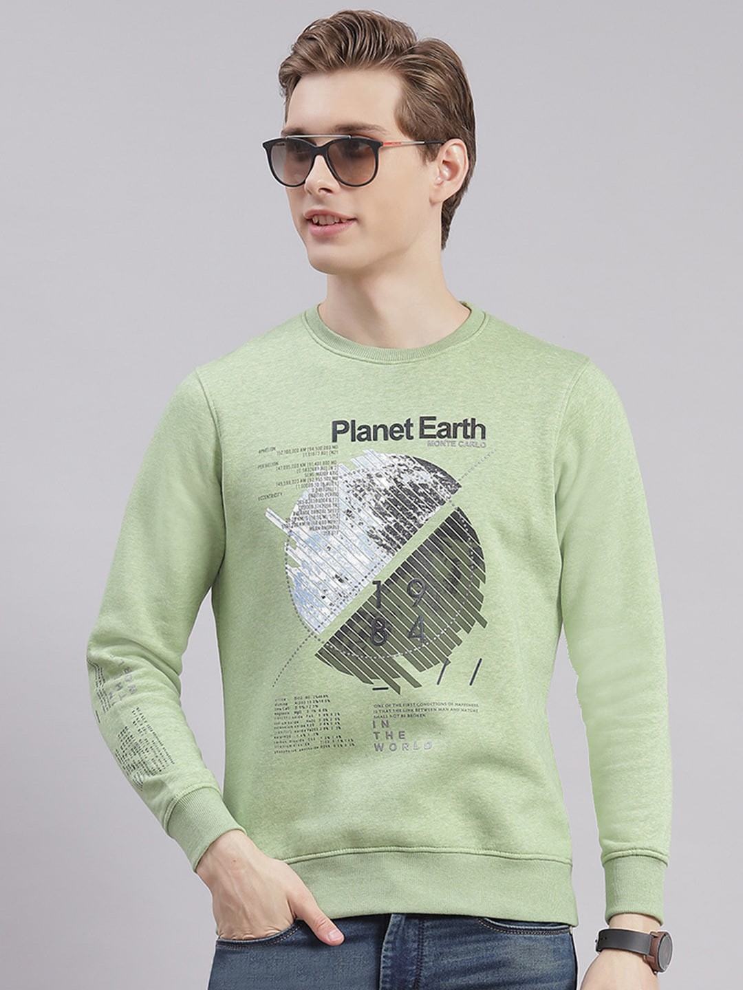 

Monte Carlo Typography Printed Pullover, Green