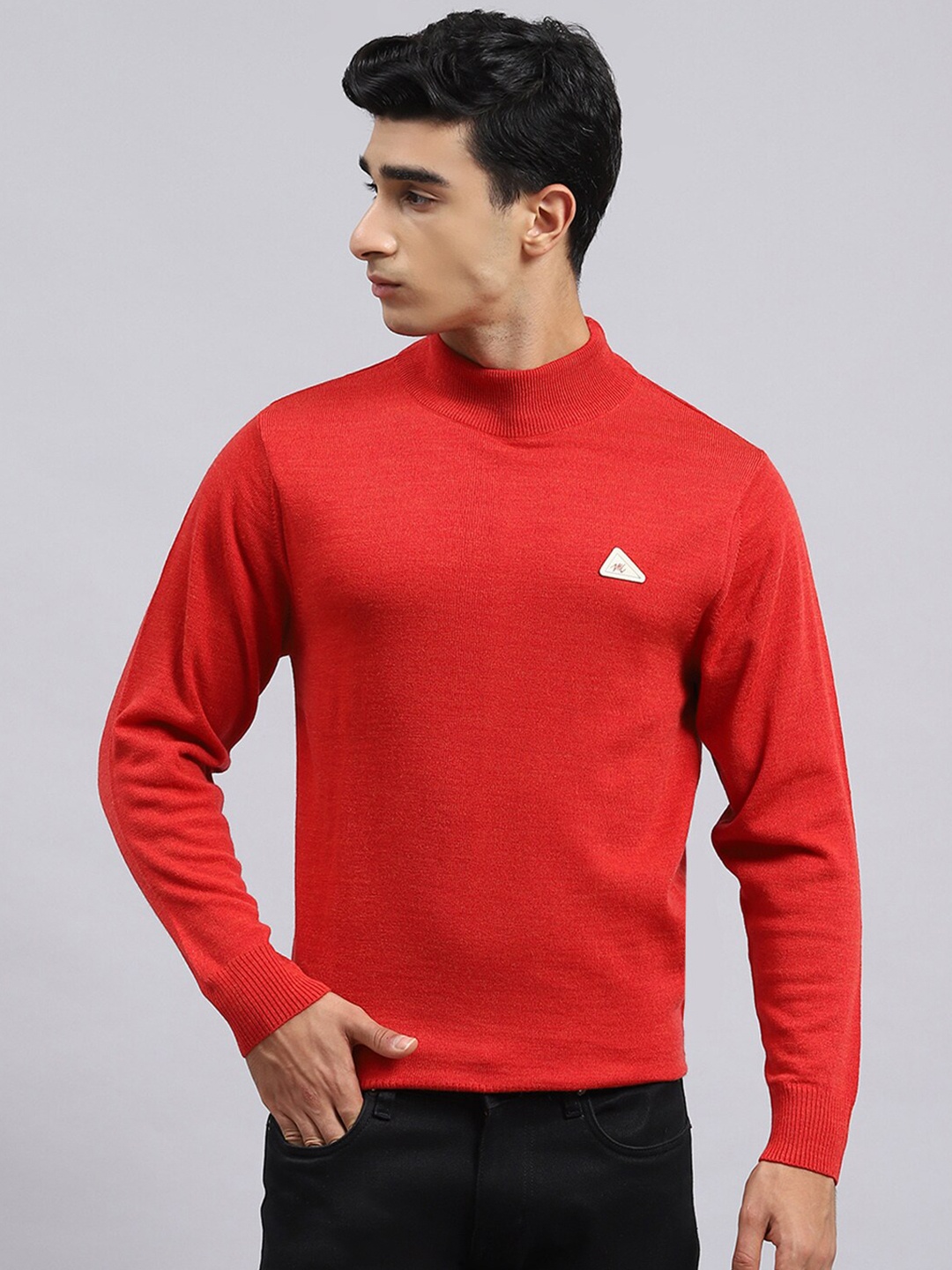 

Monte Carlo High Neck Woollen Pullover, Red