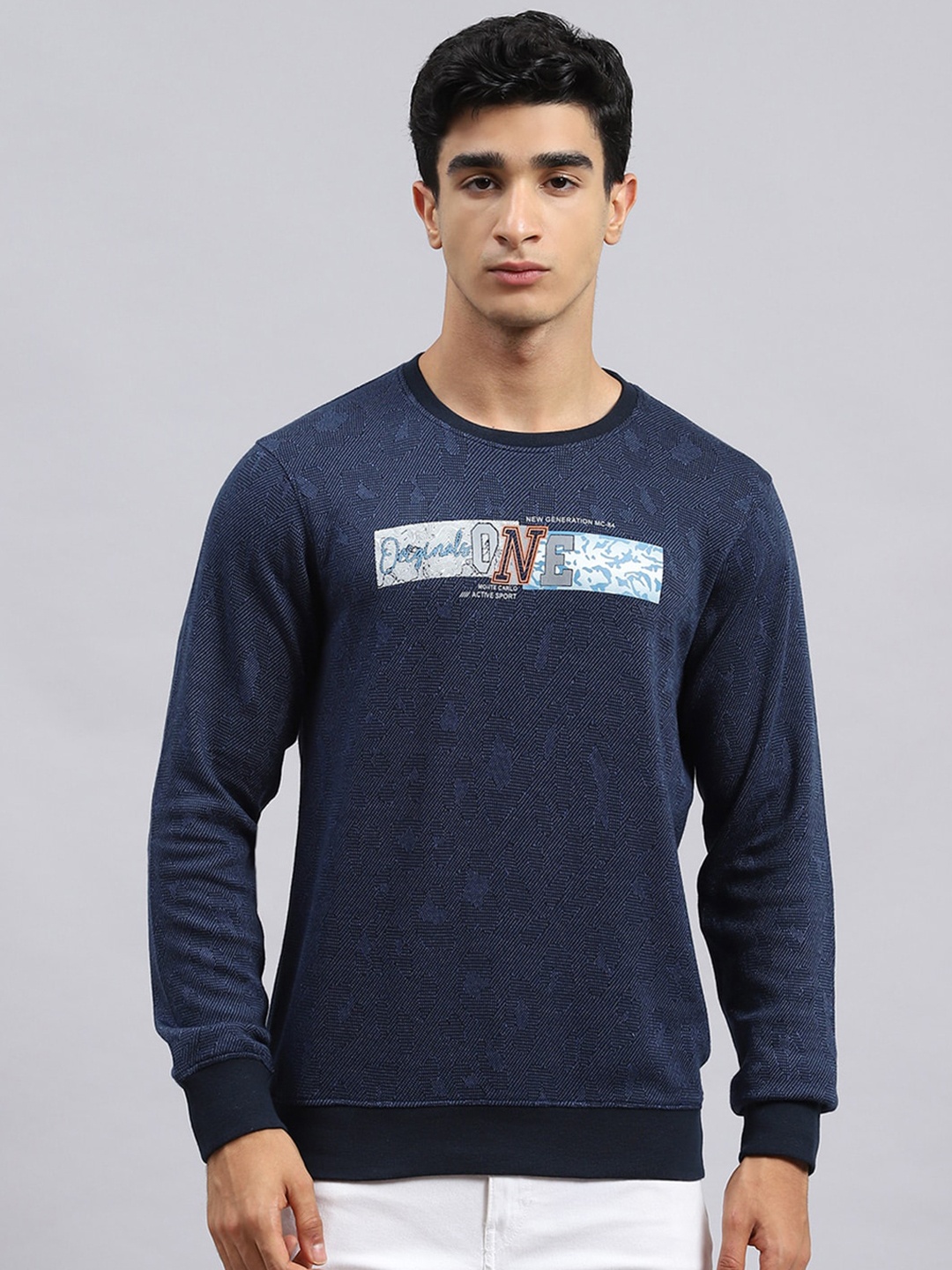 

Monte Carlo Typography Printed Pullover, Navy blue