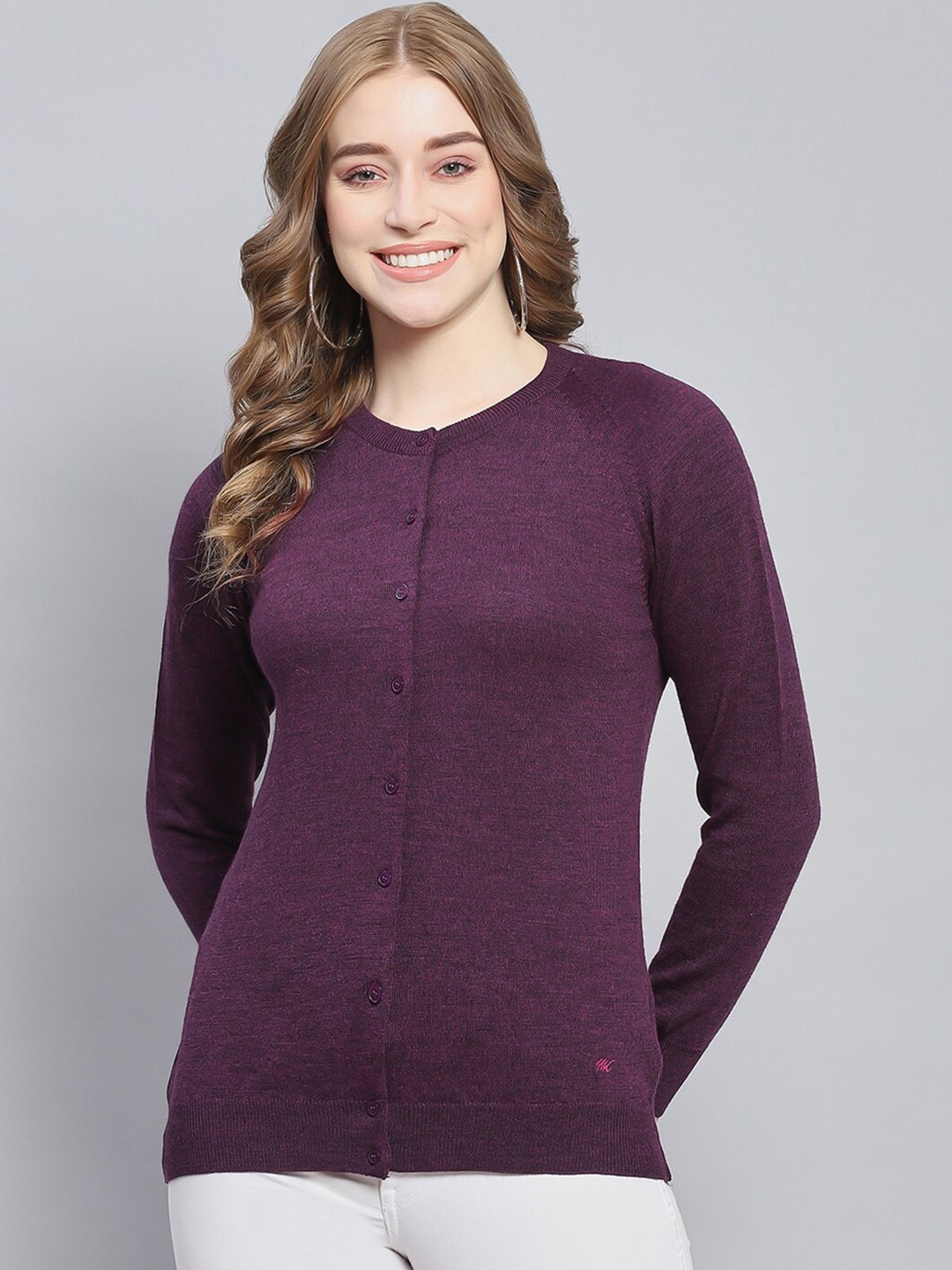 

Monte Carlo Women Purple Woollen Cardigan