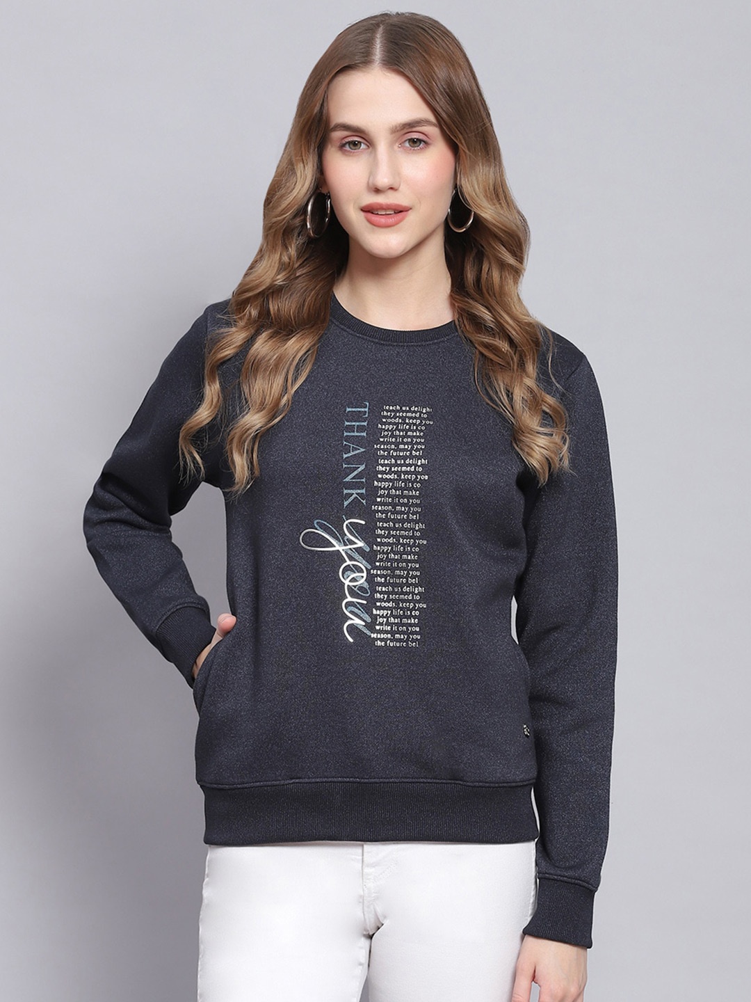 

Monte Carlo Typography Printed Cotton Sweatshirt, Navy blue