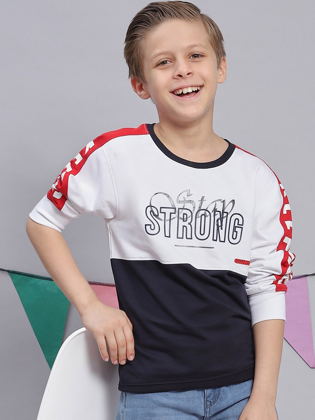 

Monte Carlo Boys Colourblocked Sweatshirt, White