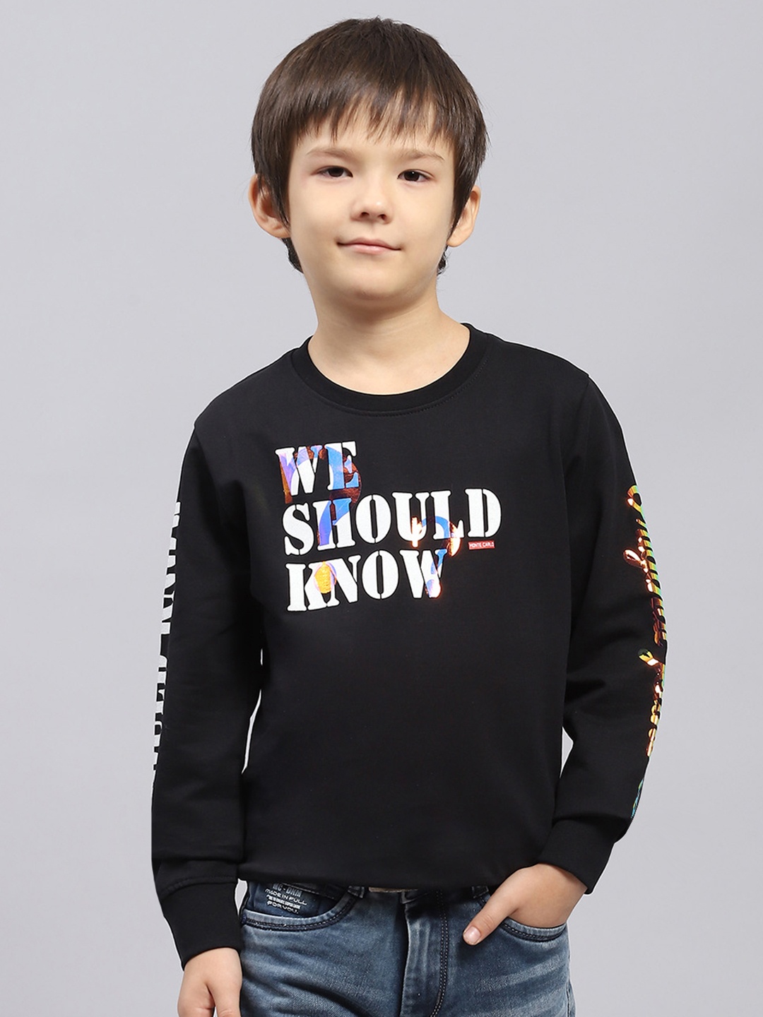 

Monte Carlo Boys Black Printed Sweatshirt