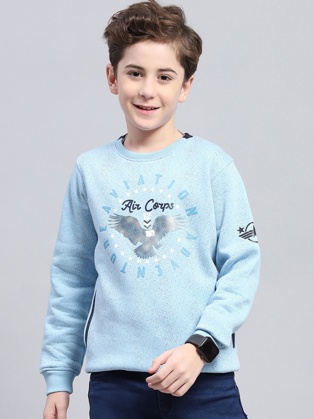 

Monte Carlo Boys Blue Printed Sweatshirt