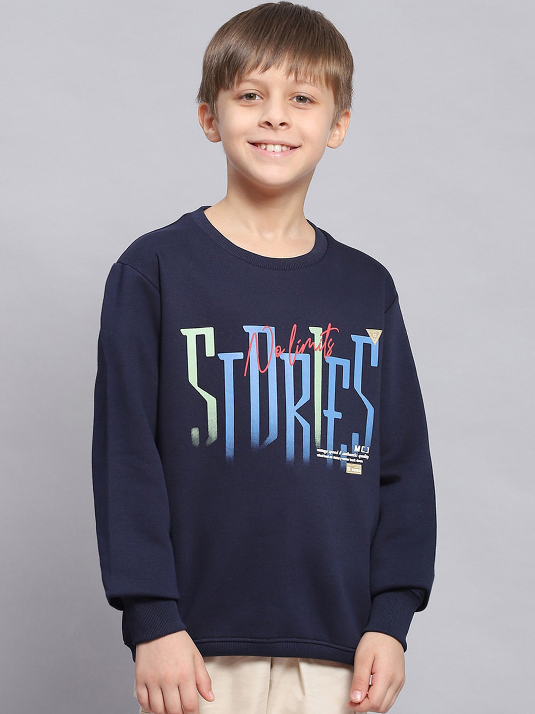 

Monte Carlo Boys Typography Printed Pullover Sweatshirt, Navy blue