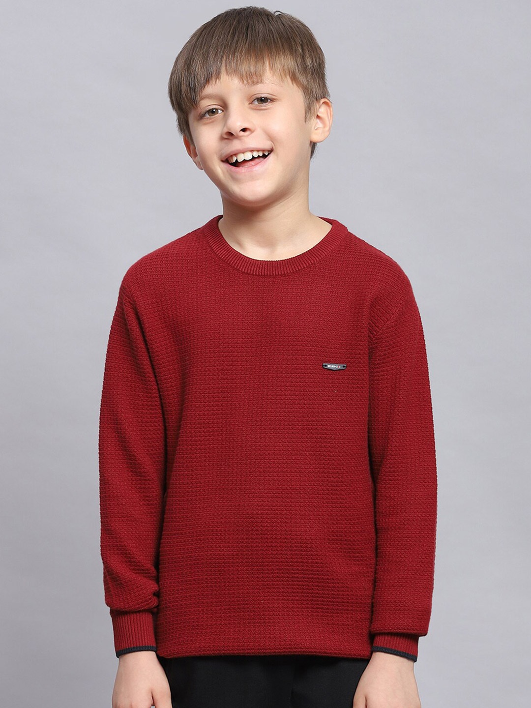 

Monte Carlo Boys Long Sleeves Pure Cotton Pullover, Maroon