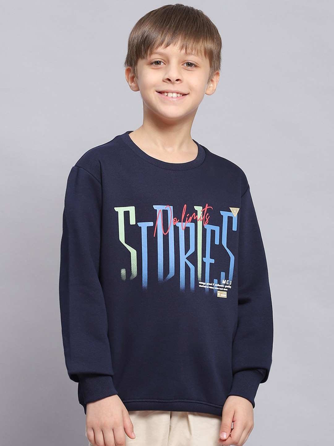 

Monte Carlo Boys Typography Printed Pullover Sweatshirt, Navy blue