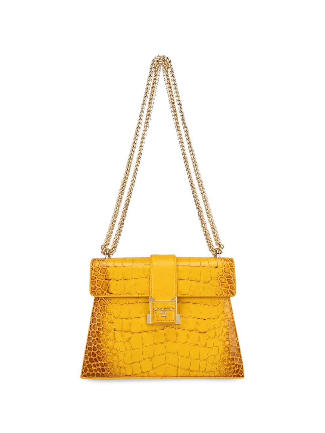 

Da Milano Textured Leather Structured Sling Bag, Yellow