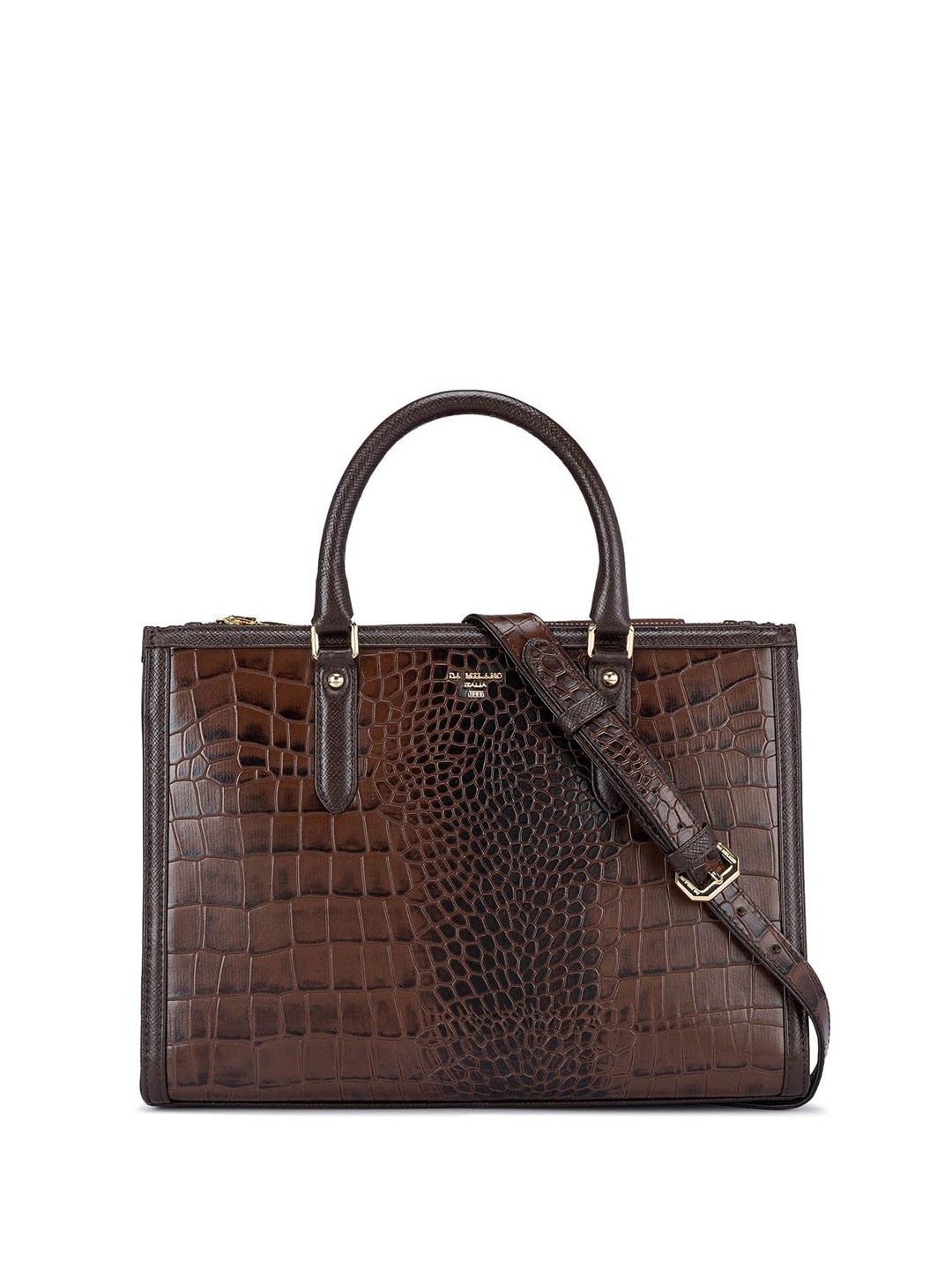 

Da Milano Textured Leather Oversized Shopper Handheld Bag, Brown