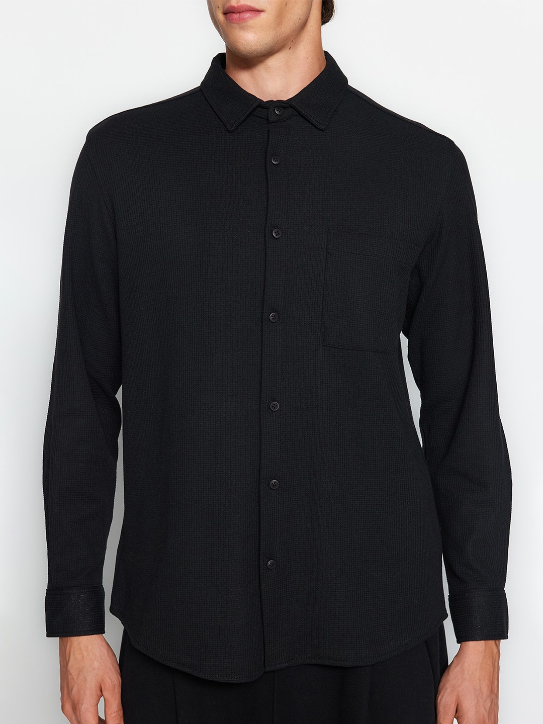 

Trendyol Spread Collar Casual Shirt, Black