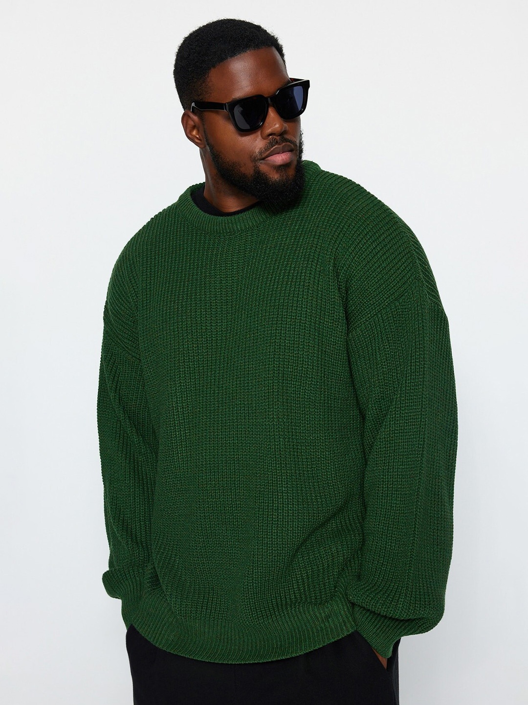 

Trendyol Open Knit Acrylic Pullover, Green