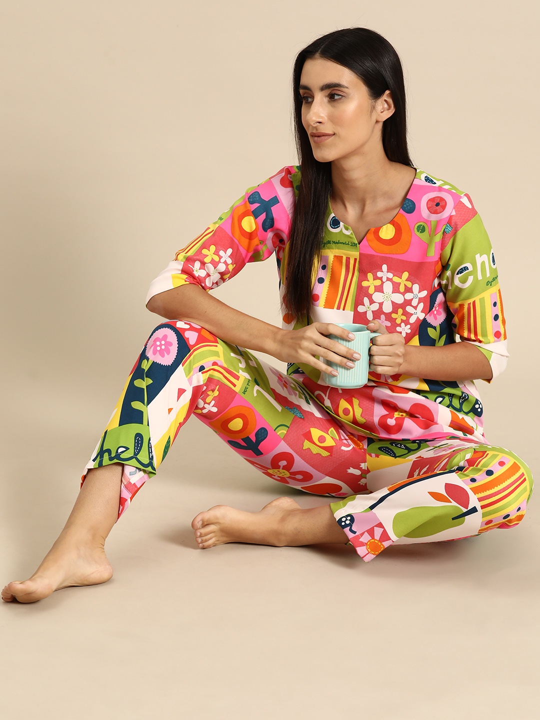 

MABISH by Sonal Jain Women Printed Night suit, Multi