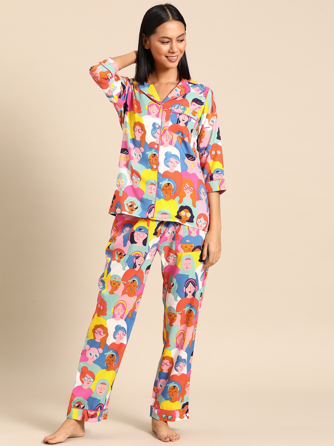 

MABISH by Sonal Jain Women Printed Night suit, Multi