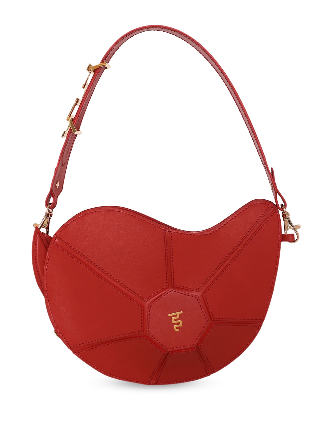 

IMMRI Leather Structured Handheld Bag, Red