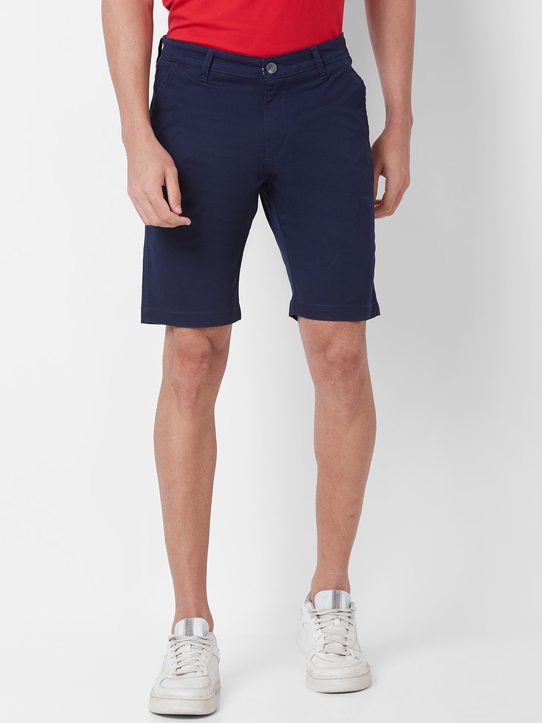 

GIORDANO Men Slim Fit Mid-Rise Shorts, Navy blue