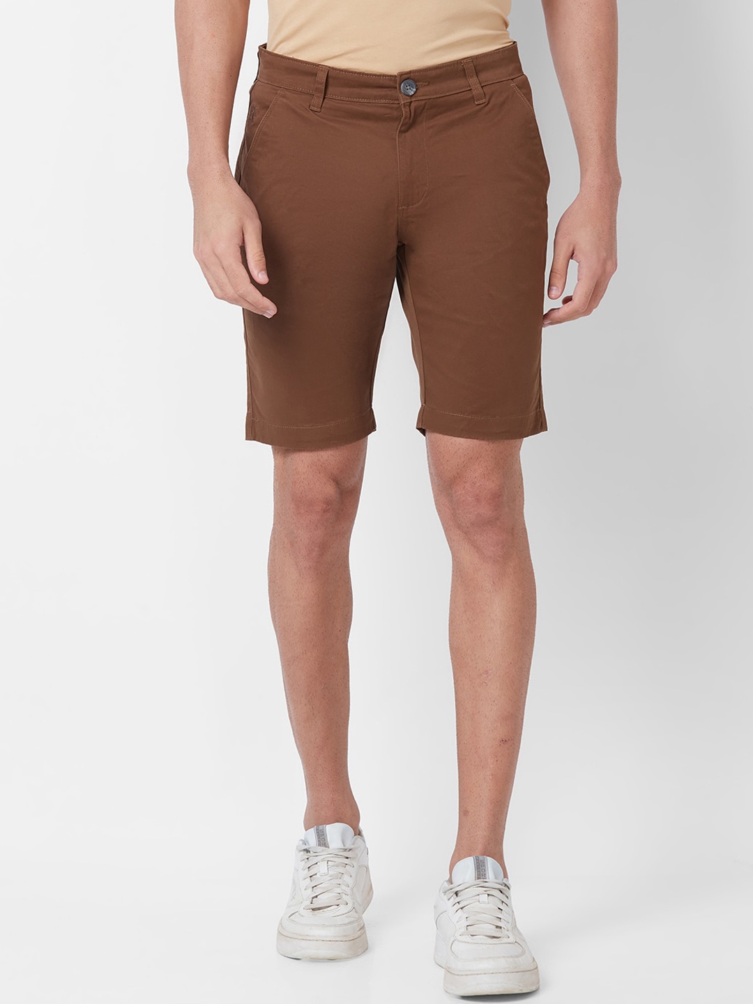 

GIORDANO Men Slim Fit Mid-Rise Chino Shorts, Brown