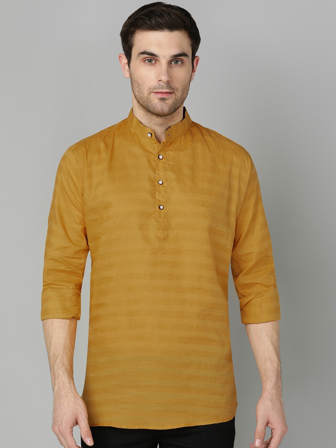 

FUBAR Mandarin Collar Straight Kurta, Yellow