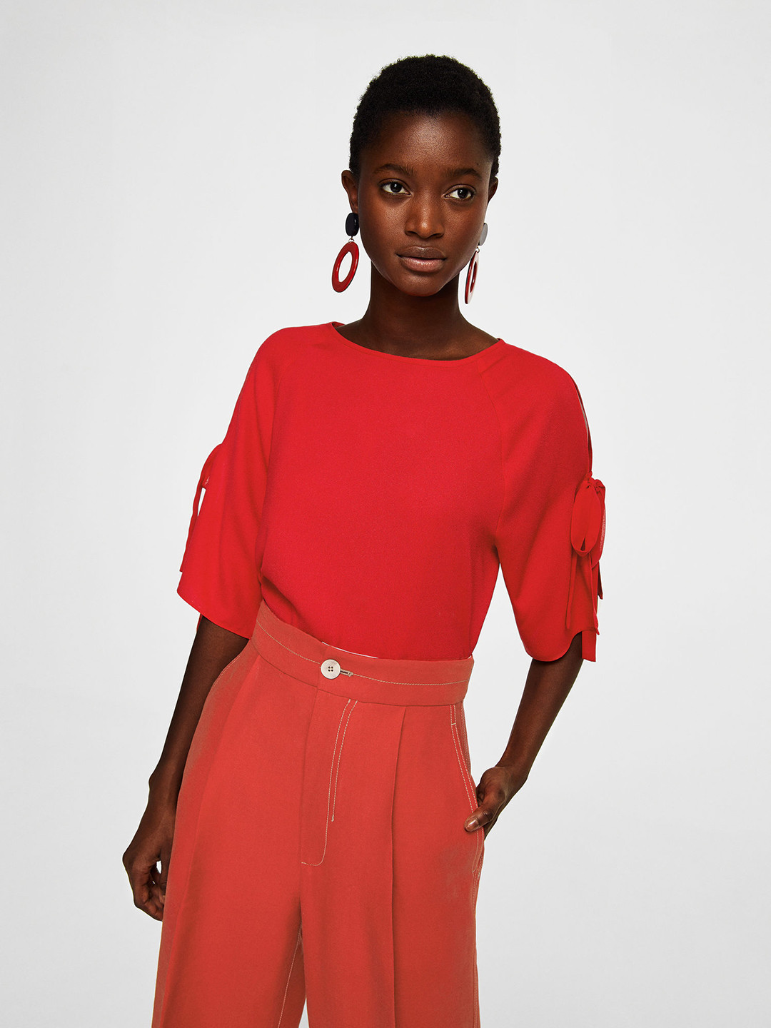 

MANGO Women Red Solid Top