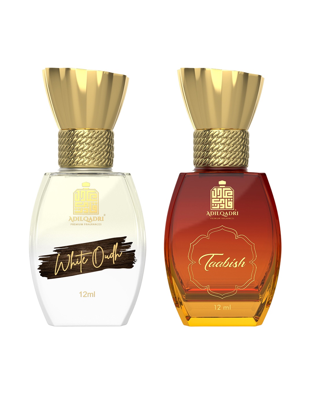 

ADILQADRI Set of White Oudh & Taabish Alcohol Free Roll-On Attar Perfume - 12ml Each, Orange