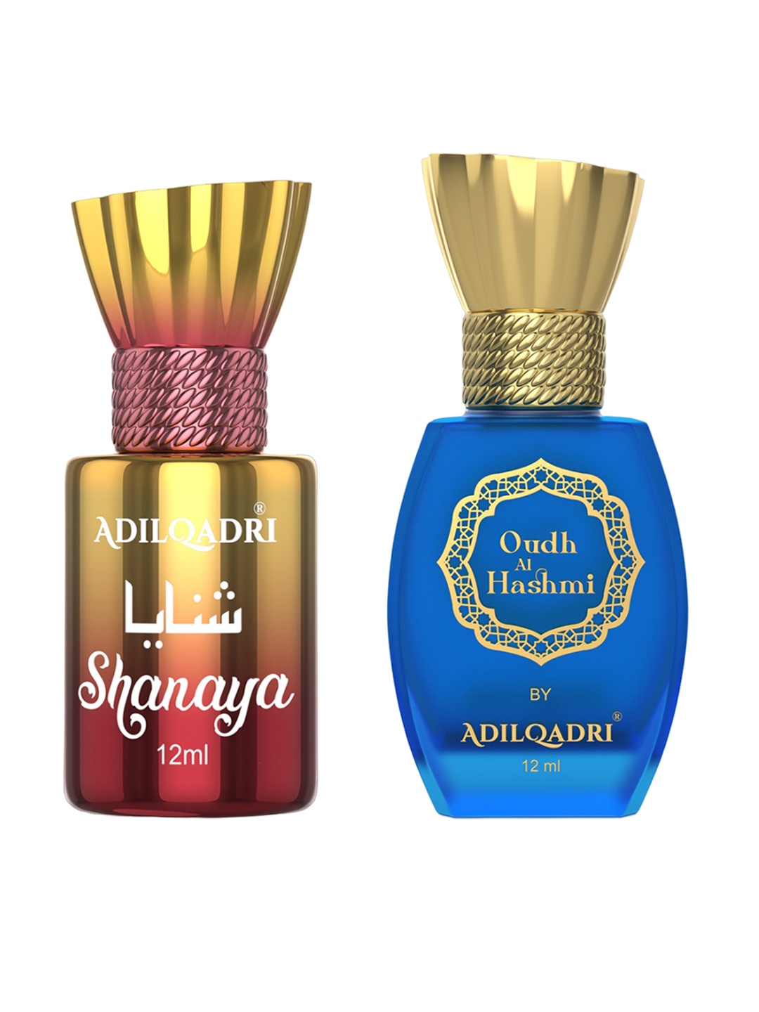 

ADILQADRI Set of Shanaya & Oudh Al Hashmi Alcohol FreeRoll-On Attar Perfume - 12 ml each, Blue