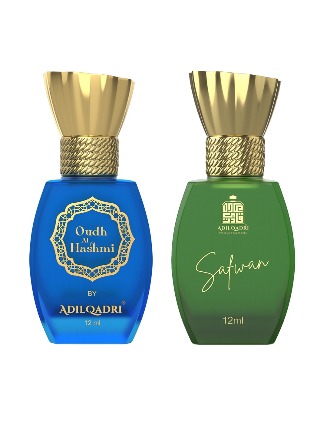 

ADILQADRI Set of Oudh Al Hashmi & Safwan Alcohol Free Roll-On Attar Perfume - 12 ml each, Blue