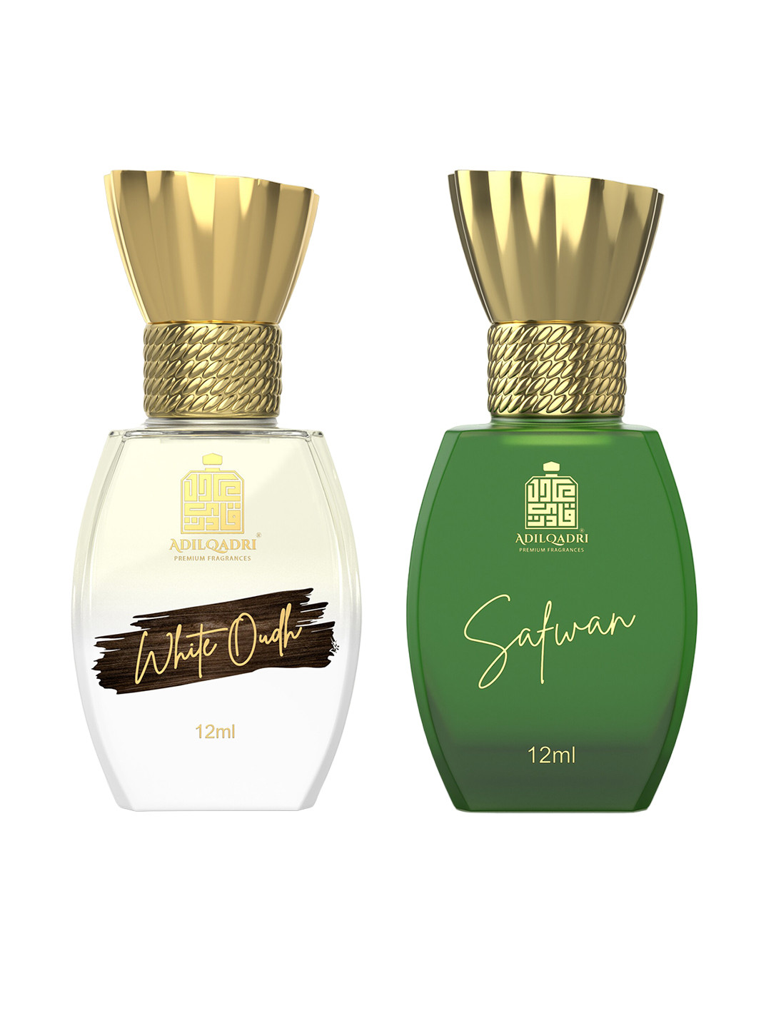 

ADILQADRI Set of White Oudh & Safwan Alcohol Free Roll-On Attar Perfume - 12 ml each, Green