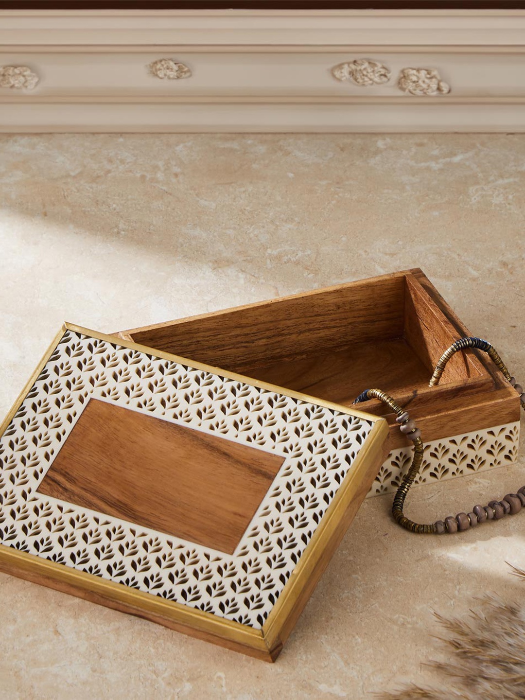 

Fabindia White Shalimaar Cutwork Wooden Utility Box