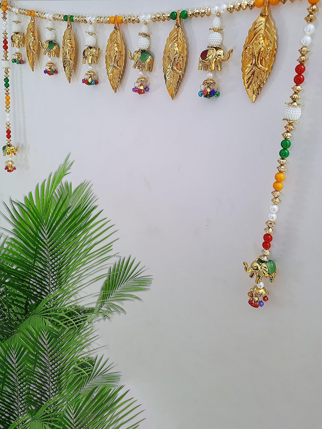 

Ascension Yellow & White Ganesh Leaf Subh Labh Door Toran