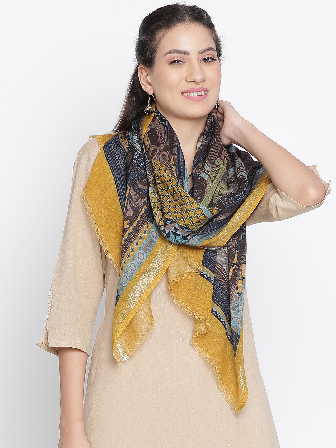 

SHINGORA Women Ethnic Printed Stole, Blue