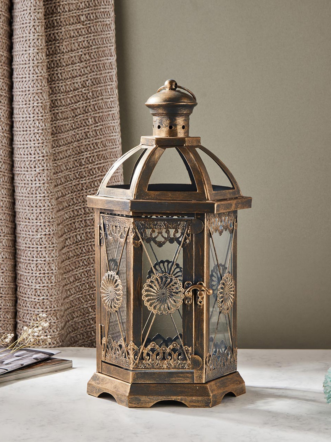 

Fabindia Copper-Toned Taara Cutwork Lantern