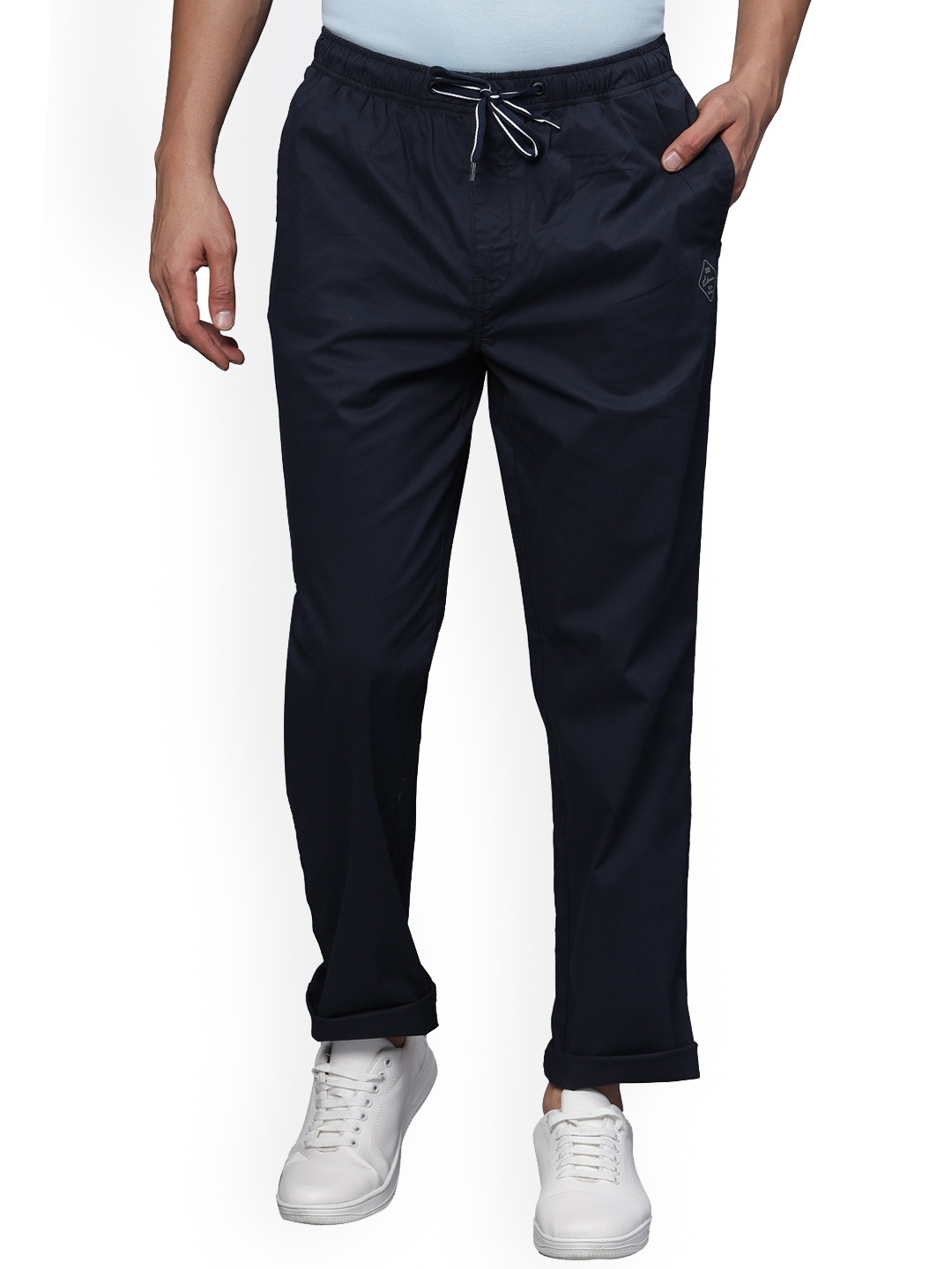 

t-base Men Mid-Rise Track Pants, Navy blue