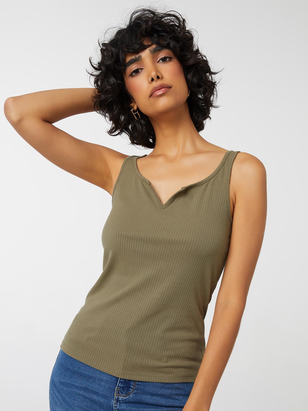 

Ardene Vertical Stripes Tank Top, Green